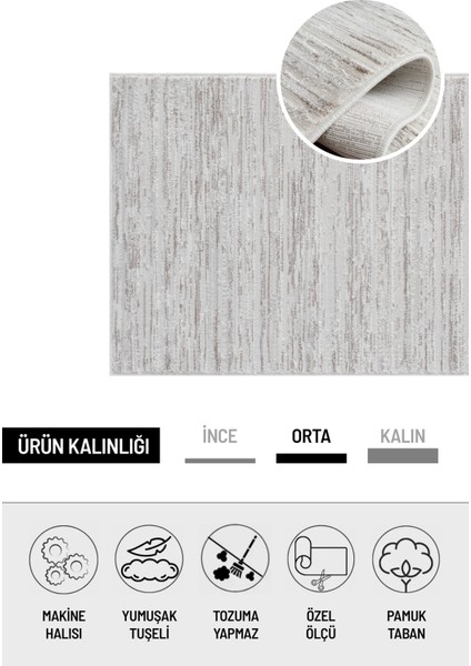 Krem Bej Pamuk Taban Modern Desen Özel Ölçü Salon Koridor Çocuk Antre Oturma Odası Halı Yolluk fırsatları