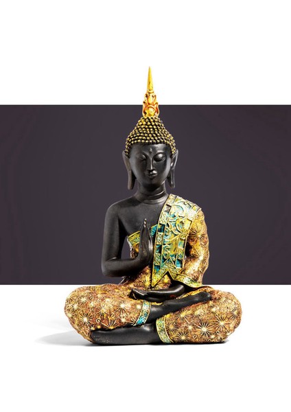 2x Buddha Heykeli Tayland Heykel Reçine El Yapımı Budizm Hindu Feng Shui Heykelcik Meditasyon Ev Dekoru Süsleme (Yurt Dışından) fırsatları