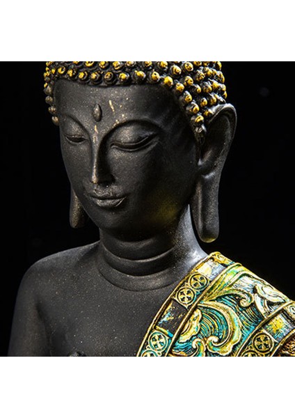 2x Buddha Heykeli Tayland Heykel Reçine El Yapımı Budizm Hindu Feng Shui Heykelcik Meditasyon Ev Dekoru Süsleme (Yurt Dışından) indirimleri