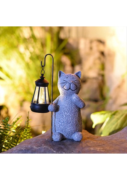 Sıcak Açık Güneş Işıkları Kedi Dekorasyon Taklit Hayvan Reçine El Sanatları Bahçe Dekoratif Bahçe Işıkları (Yurt Dışından) fiyatları