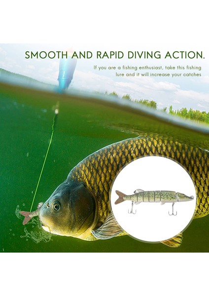 20CM 40G Hayata Benzeri Çok Eklemli 8 Sayılı Turta Muskie Balıkçılık Cazibesi Simbait Krankbait Sert Yem Balık Kancası Mücadelesi Ordu Green (Yurt Dışından) fırsatları