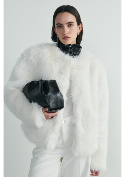Ekru Lexi Suni Kürk Ceket