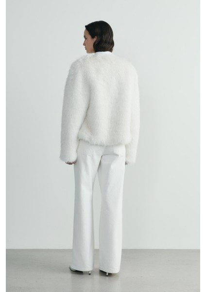 Ekru Lexi Suni Kürk Ceket