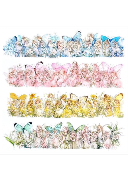 Çiçek Peri Çıkartmaları Seti - 160 Pcs Şeffaf Pet Estetik Çiçek Çiçekleri El Sanatları Zarflar Reçine Junk Journal Için (Yurt Dışından)