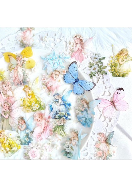 Çiçek Peri Çıkartmaları Seti - 160 Pcs Şeffaf Pet Estetik Çiçek Çiçekleri El Sanatları Zarflar Reçine Junk Journal Için (Yurt Dışından) fiyatları