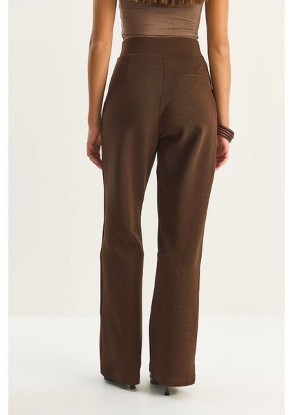 Kadın Yüksek Bel Çift Düğmeli Palazzo Pantolon