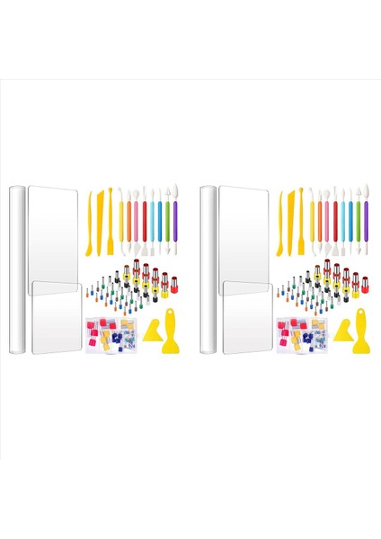 2x Kesici Seti Polimer Kil Silindiri Kil Diy Üretimi Için Kil Model Seti Evde Okulda Ofiste Vb (Yurt Dışından)