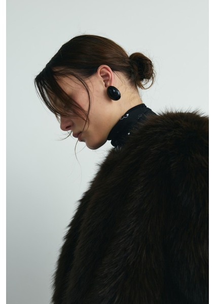 Acı Kahve Lexi Suni Kürk Ceket modelleri