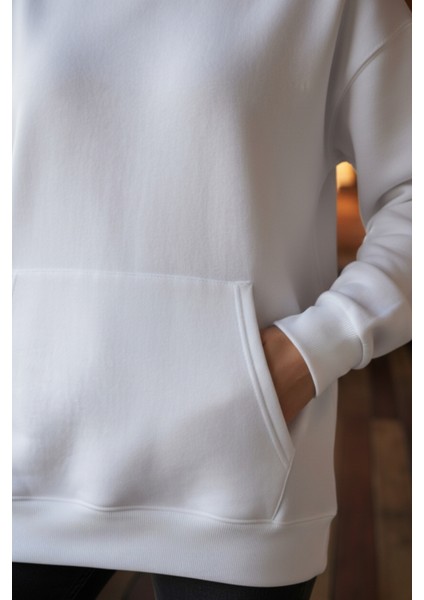 Kadın Oversize % 100 Pamuk Içi Polarlı Yumuşak Dokulu Basic Kapüşonlu Sweatshirt fiyatları