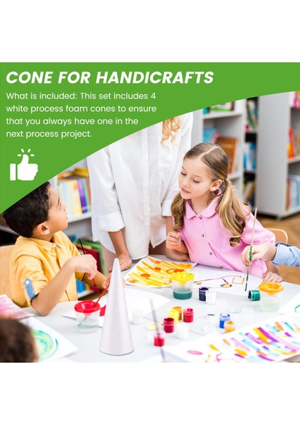 Dıy El Sanatları Için Köpük Ağacı Konileri Beyaz Polistiren Sanat Malzemeleri (4 5 x 13 5 Inç 4 Paket) (Yurt Dışından) fırsatları