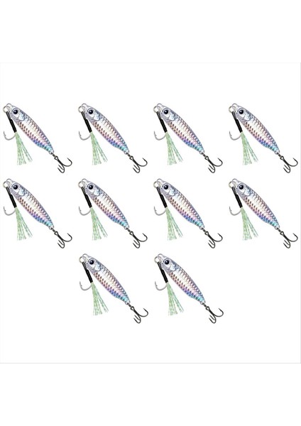 20G X10PCS Uzun Mesafeli Kurşun Balık Demir Tabak Kurşun Balık Çok Renkli Ağır Deniz Balıkçı Teknesi Balıkçılık Yem Gümüş (Yurt Dışından)
