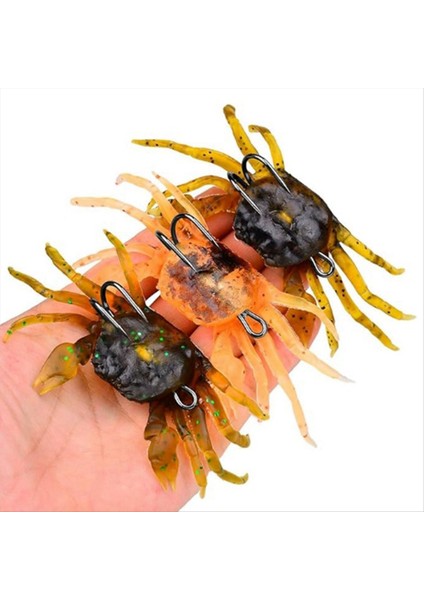 6pcs Cranka Yengeç Cazibesi Yengeç Yemi 3D Simüle Edilmiş Yengeç Yumuşak Cazibesi Balıkçılık Aksesuarları Için Keskin Çift Kancalar (Yurt Dışından) fırsatları