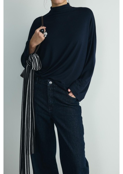 Lacivert Olivia Bluz