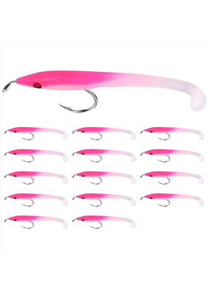 Sunmile Balık Tutma Cazibesi Deniz Balıkçılığı Kanallı Yılotu Biyonik Yem ile Yem Yem 5 Cm/0 6g T Kuyruk Yumuşak Böcek Simülasyon Yem 15PCS Pembe (Yurt Dışından) modelleri