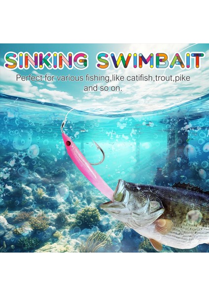 Sunmile Balık Tutma Cazibesi Deniz Balıkçılığı Kanallı Yılotu Biyonik Yem ile Yem Yem 5 Cm/0 6g T Kuyruk Yumuşak Böcek Simülasyon Yem 15PCS Pembe (Yurt Dışından) fırsatları