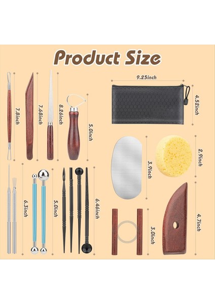 Kil Heykel Araçları Ahşap Tutamaklı Temel Kil Çömlek Oyma Alet Kiti ve Oyma Kalıplama Için Alet Torbası (Yurt Dışından) fırsatları