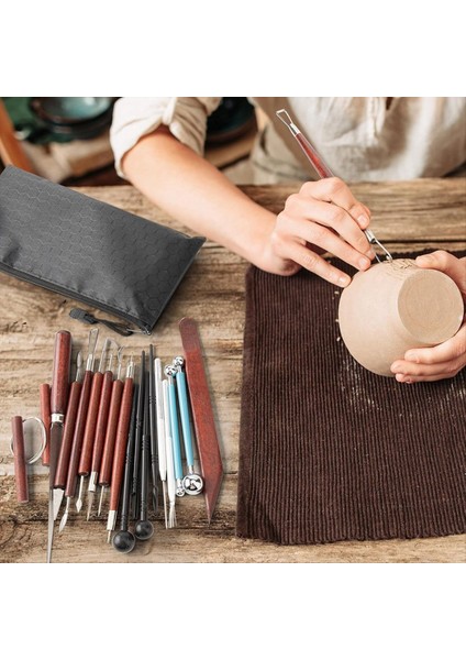 Kil Heykel Araçları Ahşap Tutamaklı Temel Kil Çömlek Oyma Alet Kiti ve Oyma Kalıplama Için Alet Torbası (Yurt Dışından) indirimleri