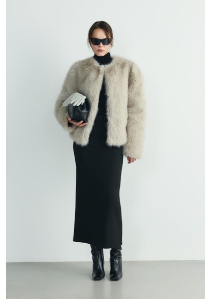 Gri Lexi Suni Kürk Ceket fırsatları