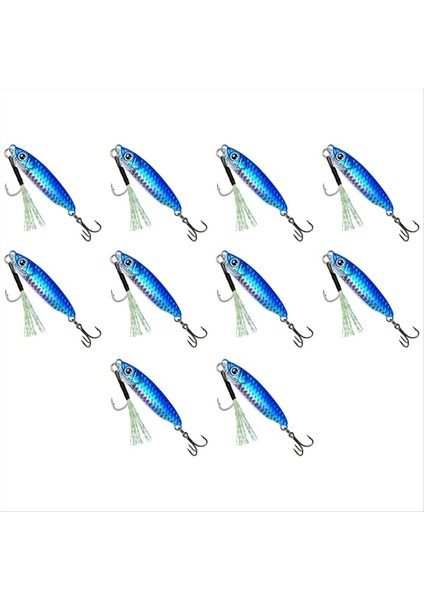 20G X10PCS Uzun Mesafeli Kurşun Balık Demir Tabak Kurşun Balık Çok Renkli Ağır Deniz Balıkçı Teknesi Balıkçılık Yem Mavi (Yurt Dışından)