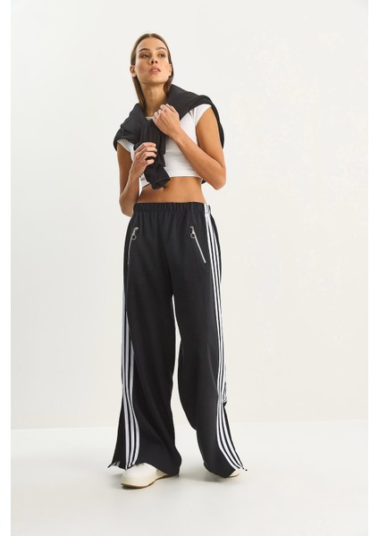 Kadın Şeritli Beli Lastikli Cep Detaylı Mevsimlik Palazzo Pantolon fiyatları