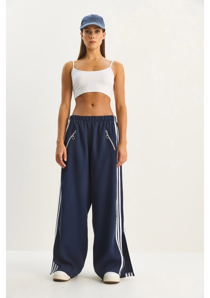 Kadın Şeritli Beli Lastikli Cep Detaylı Mevsimlik Palazzo Pantolon fiyatları