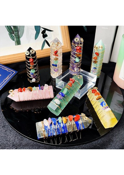 Doğal Kristal Renkli Çakıl Kristal Kolon Kristal El Sanatları Ev Dekorasyonu Gösterildiği Gibi G (Yurt Dışından) fırsatları