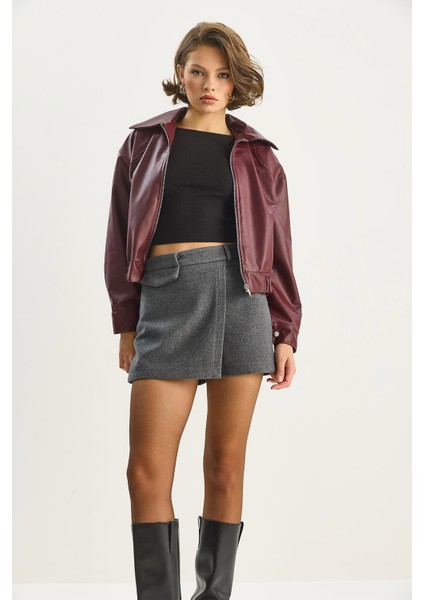 Kadın Kaşe Mini Şort Etek modelleri