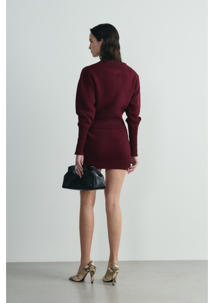 Bordo Lucy Triko Mini Etek fırsatları