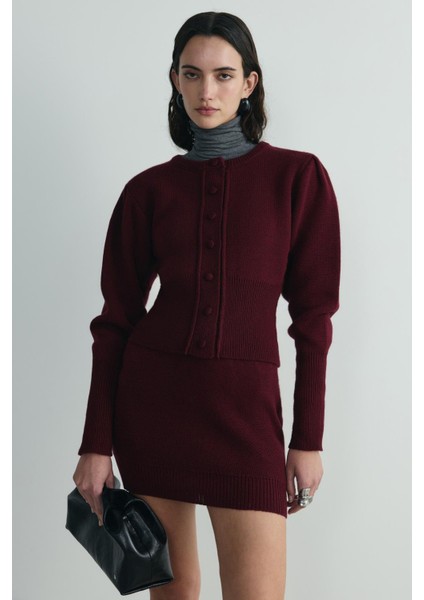 Bordo Lucy Triko Mini Etek indirimleri