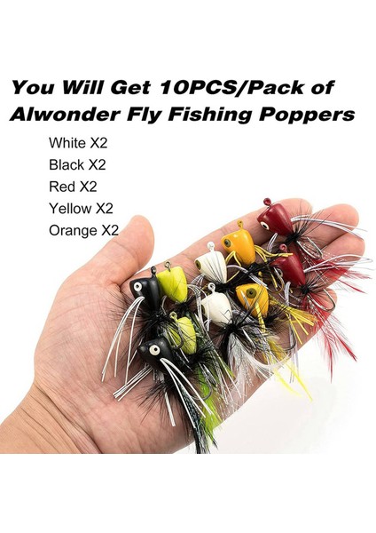 20PCS Sinek Balıkçılık Poppers Topsu Balıkçılık Yemleri Bas Crappie Bluegill Panfish Alabalık Somon Levrek Çelik Kafalı Sinekler (Yurt Dışından) fırsatları