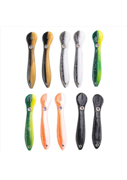 10 Adet Yumuşak Biyonik Balıkçılık Cazibesi Balık Tutma Yem Tuzlu Su ve Tatlı Su Için Balıkçılık Yem Yavaş Batan Biyonik Yüzme Cazibesi (Yurt Dışından)