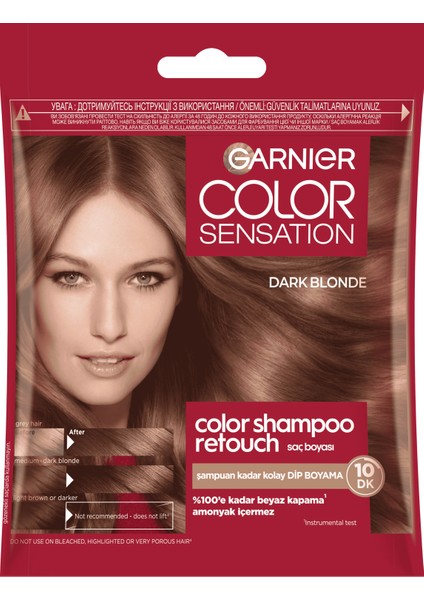 Color Shampoo Retouch Şampuan Kolaylığında Dip Boyası, Koyu Sarı 6.0