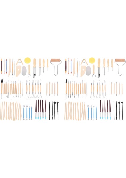 122PCS Seramik Kil Araçları Set Polimer Kil Araçları Çömlek Aletleri Seti Ahşap Çömlek Silgi Kil Temizleme Aracı Seti (Yurt Dışından)
