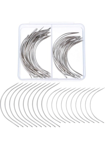 50 Adet C Tipi Iğne Dokuma Kavisli Iğneler El Dikiş Iğneleri Dikiş Saç Peruk Yapımı Halı Için Dikiş Iğnelerinde (Yurt Dışından)