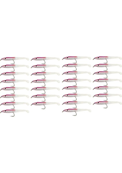 Sunmile Balık Tutma Cazibesi Deniz Balıkçılığı Kanallı Yılotu Biyonik Yem ile Yem Yem 5 Cm/0 6g T Kuyruk Yumuşak Böcek Simülasyon Yem 30PCS Pembe (Yurt Dışından)