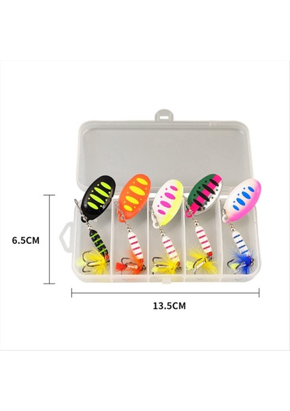 5 Kutulu Kompozit Pullar Dönen Payetler Metal Elle Kranklı Bakır Sütun Üç Kanca Lueya Yem Seti 7g-9cm (Yurt Dışından) fırsatları