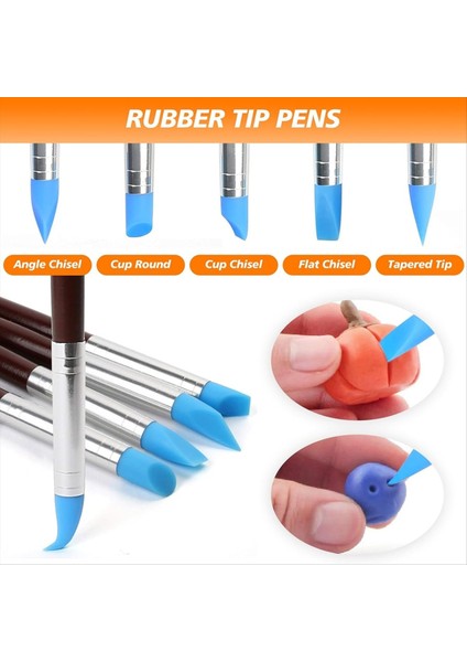 53 Parça Kil Alet Kiti Kil Heykel Araçları Seramik Alet Kiti Polimer Seramik Hava Kuru Kil Alet Seti Boyama Süsleme (Yurt Dışından) indirimleri