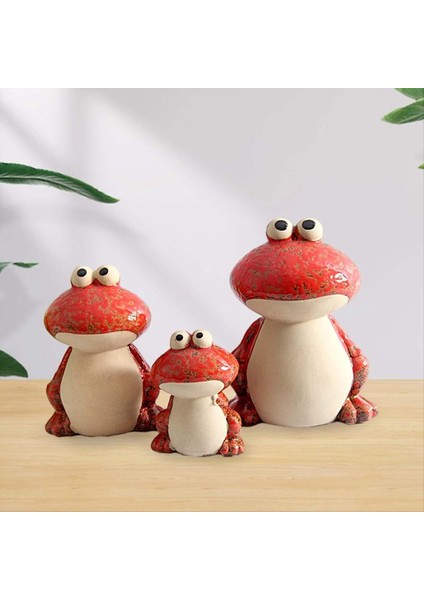 3 Adet Kurbağa Aile Figürinleri Kurbağa Heykeli Minyatür Seramik Kurbağa Figürin Hayvan Kurbağa Kitaplık Kırmızısı Için Süsleme (Yurt Dışından) fırsatları