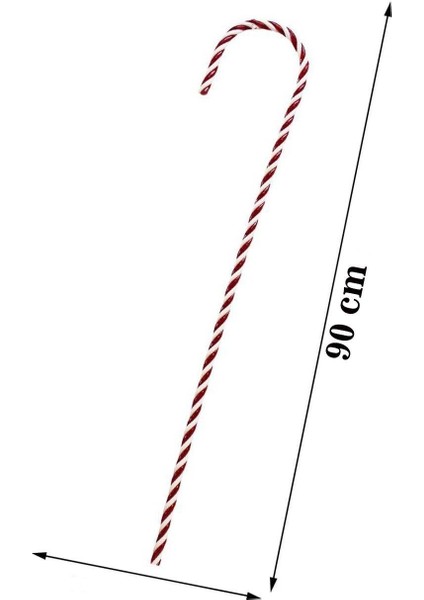 Yılbaşı Ağaç Süsü Baston Şeker Figürlü Dekoratif Süs Kırmızı 79 cm fiyatları