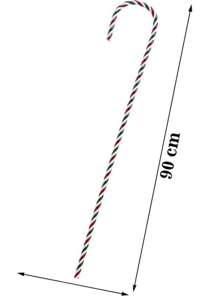 Yılbaşı Ağaç Süsü Baston Şeker Figürlü Dekoratif Süs Yeşil 79 cm fiyatları