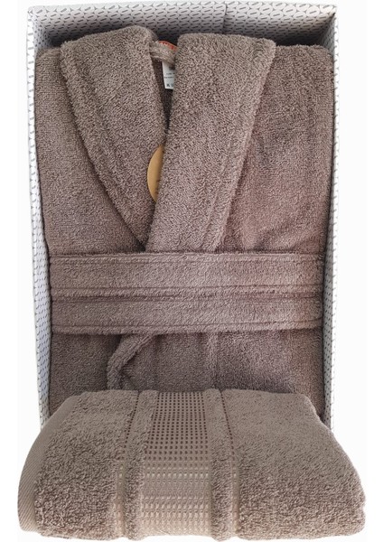 Colourist Şalyaka Bornoz + Baş Havlusu- Kahve