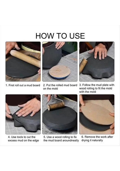 Yuvarlak Çömlek Aletleri Seramik Plaka Oluşturma Kalıp Ahşap Yoğunluk Plakası Baskı Boş Sıyırma Çamur Plaka Oluşturma Aracı (Yurt Dışından) indirimleri