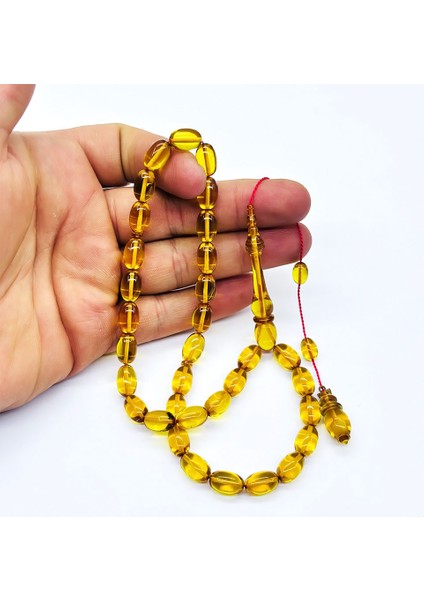 Usta Işi Şeffaf Sarı Sıkma Ateş Kehribar Tesbih modelleri