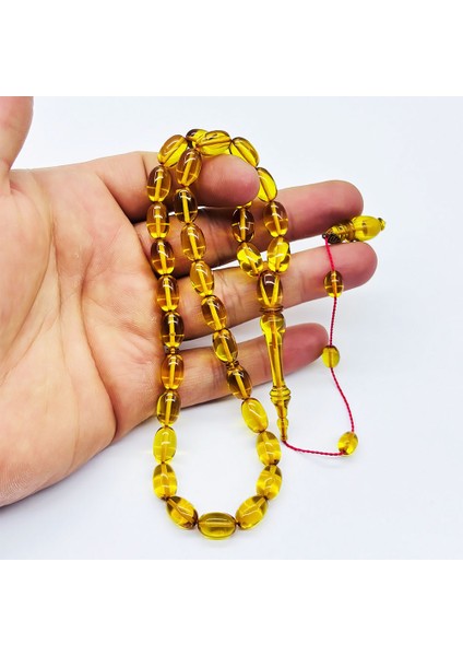 Usta Işi Şeffaf Sarı Sıkma Ateş Kehribar Tesbih fırsatları