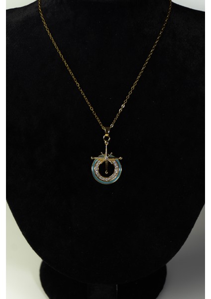 Çelik Kutup Yıldızı Zirkon Taşlı Kolye indirimleri