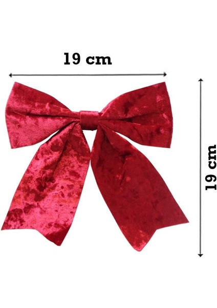 Yılbaşı Ağaç Süsü Kadife Fiyonk Asmalı Dekor Süsü Kırmızı 19 cm fiyatları