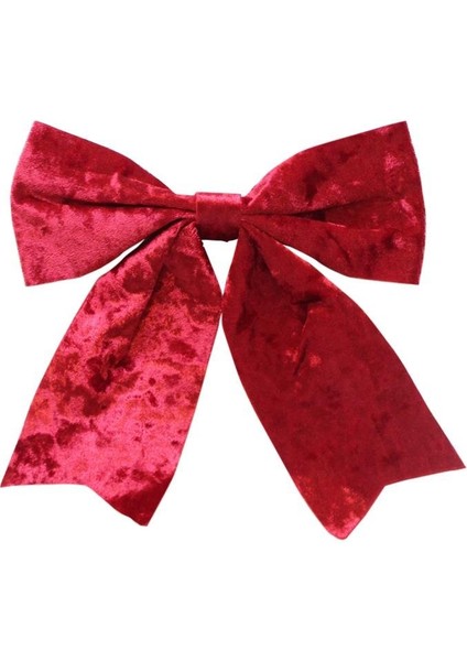 Yılbaşı Ağaç Süsü Kadife Fiyonk Asmalı Dekor Süsü Kırmızı 19 cm modelleri