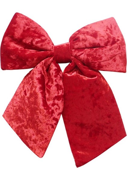 Yılbaşı Ağaç Süsü Kadife Fiyonk Sünger Dolgulu Kurdele Dekor Süsü Kırmızı 30 cm modelleri