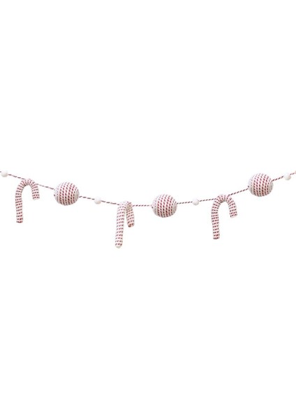 Yılbaşı Dekor Süsleri Baston Şeker Top Figürlü Garland Beyaz Kırmızı 180 cm fiyatları