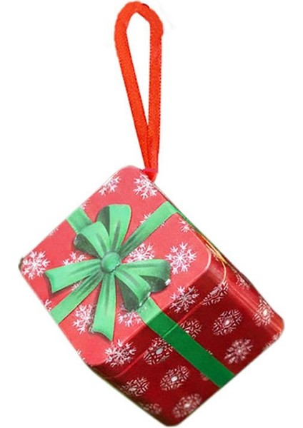 Hediye Paketi Şeklinde Yılbaşı Ağaç Süsü Metal Hediye Kutusu Kırmızı 6 cm fiyatları